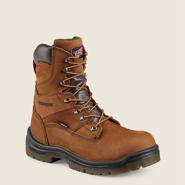 Mens Red Wing King Toe® - 8-inch Insulated Waterproof Toe - Safety Boots Brown - FUN634029